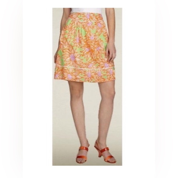 Lilly Pulitzer Fayette Avocado Green Crush Cotton Lawn Skirt 10 - Picture 3 of 5